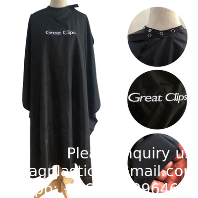 Barber Cape Large Size With Adjustable Snap Closure Waterproof Hair Cutting Salon Cape For Men, Women And Kids Black