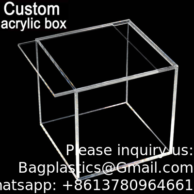 Acrylic Box Custom Clear Plexiglass Acrylic Display 5side Box Sliding Lid Poke Poking Mon Card Booster Display