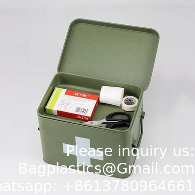 Metal First Aid Storage Box First Aid Kit medicine storage storage box Medicine Tin, Metal Medicine Storage Box