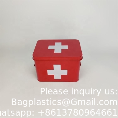 Metal First Aid Storage Box First Aid Kit medicine storage storage box Medicine Tin, Metal Medicine Storage Box
