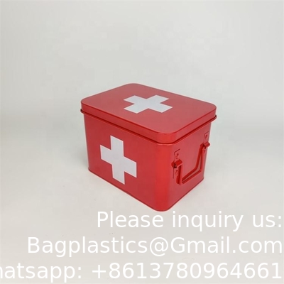 Metal First Aid Storage Box First Aid Kit medicine storage storage box Medicine Tin, Metal Medicine Storage Box
