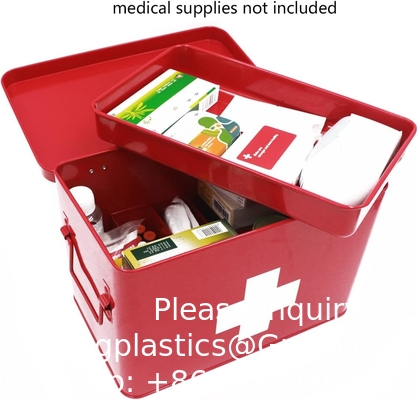 Metal First Aid Storage Box First Aid Kit medicine storage storage box Medicine Tin, Metal Medicine Storage Box