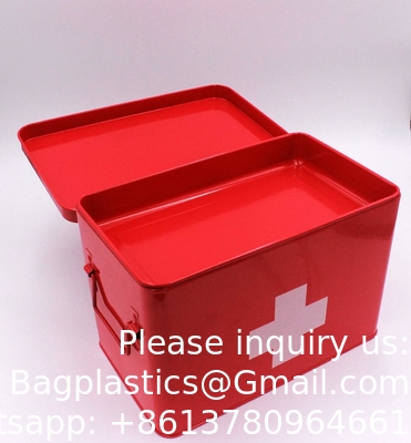 Metal First Aid Storage Box First Aid Kit medicine storage storage box Medicine Tin, Metal Medicine Storage Box