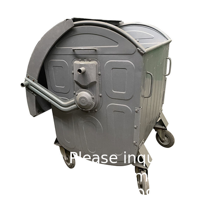 1100l 1100liter Street Outdoor Large Trash Waste Metal Galvanized Stainless Steel Garbage Can With Wheels
