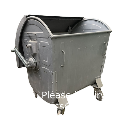 1100l 1100liter Street Outdoor Large Trash Waste Metal Galvanized Stainless Steel Garbage Can With Wheels