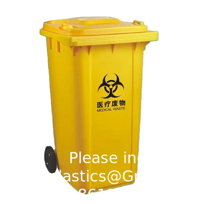 Hospital dustbin biohazard wheelie bin Plastic Products Hdpe Hazardous Waste Containers Biohazard Trash Bins