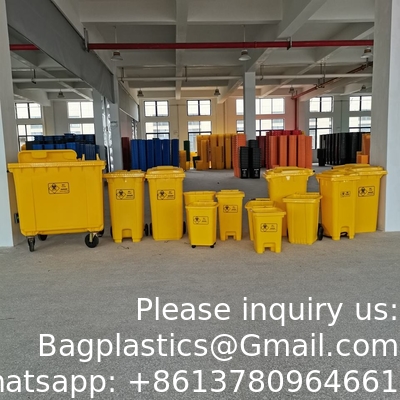 Hospital dustbin biohazard wheelie bin Plastic Products Hdpe Hazardous Waste Containers Biohazard Trash Bins