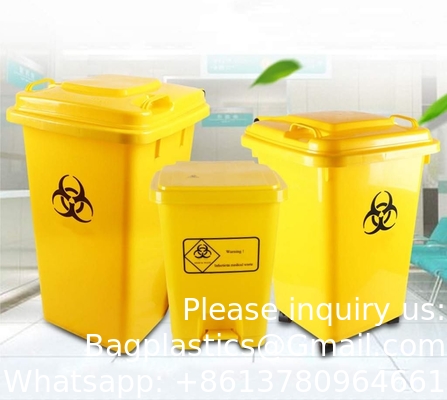 Trash Can Large Pedal In/Outdoor Dustbins Plastic Trash Can Medical Hospital Clinic Waste Recycling Compost Bins