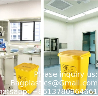 Trash Can Large Pedal In/Outdoor Dustbins Plastic Trash Can Medical Hospital Clinic Waste Recycling Compost Bins