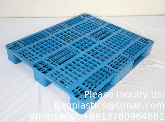 1200*1000 Industrial Three Skids Pallets Heavy Duty Euro HDPE Large Stackable Four Way Customize Plastic Pallet