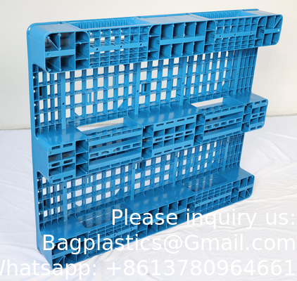 1200*1000 Industrial Three Skids Pallets Heavy Duty Euro HDPE Large Stackable Four Way Customize Plastic Pallet