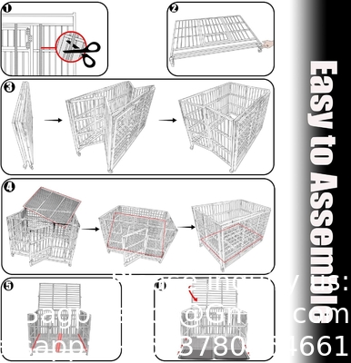 47 Inch Heavy Duty Stainless Steel Dog Cage High Anxiety Indestructible and Escape-Proof Dog Crate Kennel for Large