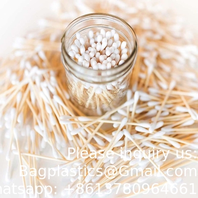 Wooden Stick Cotton Swabs Disposable Disinfect Cotton Swab Buds Green Environment Swab Sticks