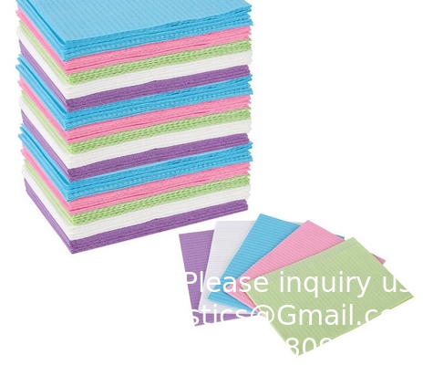 Colorful Quality Dental Bibs 3ply Waterproof Absorbent Patient Medical Comfortable Disposable Dental Bib