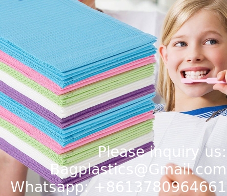 Colorful Quality Dental Bibs 3ply Waterproof Absorbent Patient Medical Comfortable Disposable Dental Bib