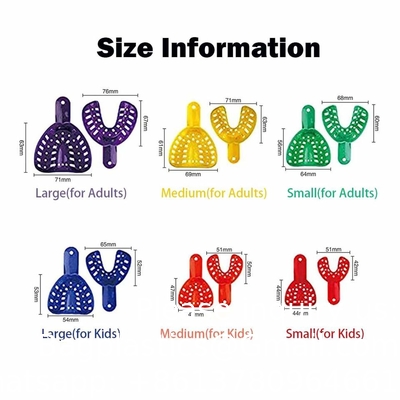 Implant Impression Tray Pedo Adult Abs Teeth Orthodontic Tray Dental Colorful Plastic Impression Trays