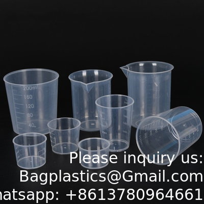 Medicine Cups Clear Transparent Disposable Cups PP Plastic Medicine Dispenser 10ml 20ml 30ml Liquid Measuring Medicine