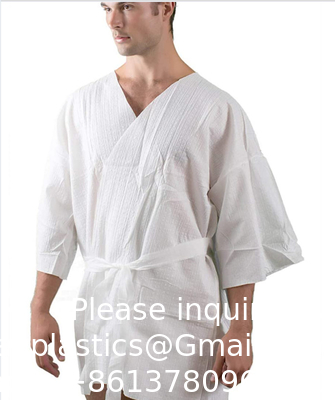 Disposable Nonwoven Kimono Japan Men Women Clothing PP Material White Black Gown Hair-Dress Uniform For Massage Nylon
