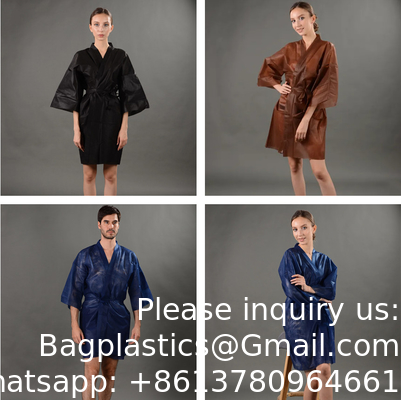Disposable Nonwoven Kimono Japan Men Women Clothing PP Material White Black Gown Hair-Dress Uniform For Massage Nylon