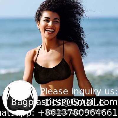 Hotel Beach Bra OEM High Quality One Piece Bra Black Shoulder Straps Women Sexy Disposable Non Woven Spa Bras
