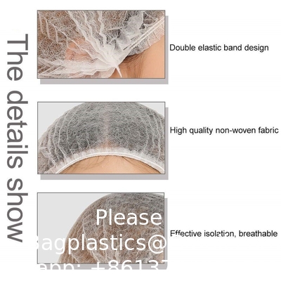 Bouffant Caps Disposable Shower Cap Custom Hotel Amenity Bath Spa Hair Cap Waterproof Disposable White Head Cap