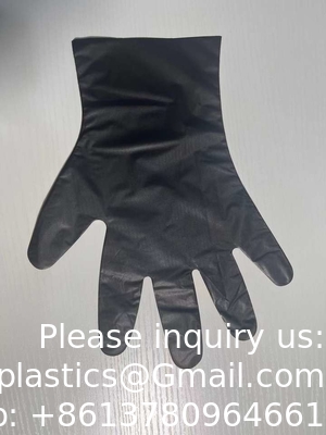 Wholesale Disposable Food Prep Hand Gloves TPE CPE HDPE Black Transparent Strength Disposable Plastic Glove