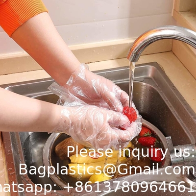 Wholesale Disposable Food Prep Hand Gloves TPE CPE HDPE Black Transparent Strength Disposable Plastic Glove