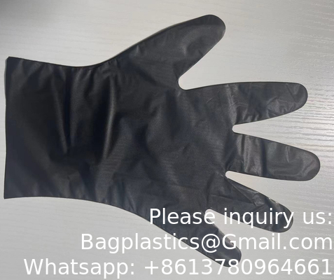 Wholesale Disposable Food Prep Hand Gloves TPE CPE HDPE Black Transparent Strength Disposable Plastic Glove