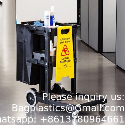 Replacement Janitorial Cart Bag, High Capacity Thickened Housekeeping Commercial Janitorial Cleaning Cart Bag