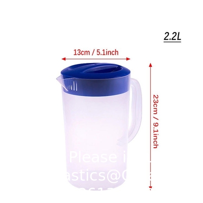 Plastic Pitcher with Lid BPA-FREE Eco-Friendly Carafes Mix Drinks Water Jug Lemonade Juice Beverage Jar Ice