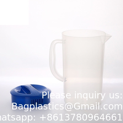 Plastic Pitcher with Lid BPA-FREE Eco-Friendly Carafes Mix Drinks Water Jug Lemonade Juice Beverage Jar Ice
