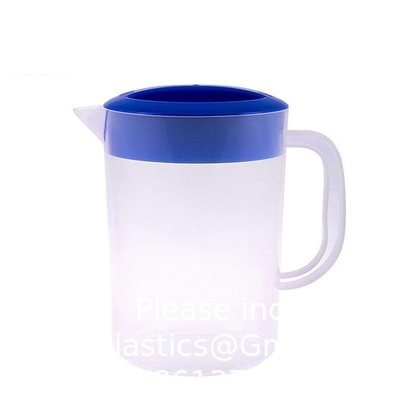 Plastic Pitcher with Lid BPA-FREE Eco-Friendly Carafes Mix Drinks Water Jug Lemonade Juice Beverage Jar Ice