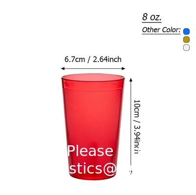 8oz Custom Tumbler Cup Logo Amber Drinking Glasses Water Tumbler Plastic Tumbler Beverage Cup