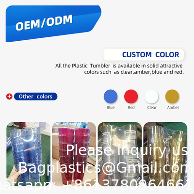 8oz Custom Tumbler Cup Logo Amber Drinking Glasses Water Tumbler Plastic Tumbler Beverage Cup