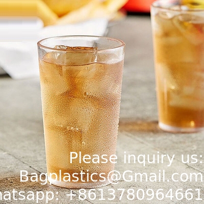 8oz Custom Tumbler Cup Logo Amber Drinking Glasses Water Tumbler Plastic Tumbler Beverage Cup