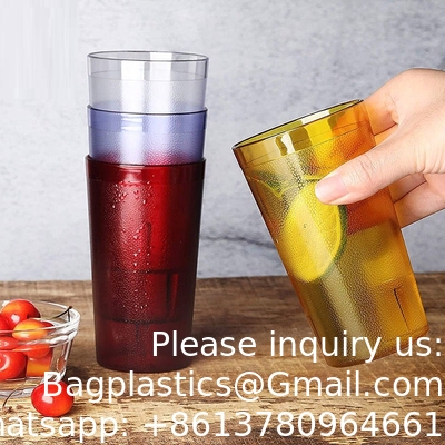Hard Plastic Cups Clear Plastic Double Colored Rimmed Cups Fancy Disposable Wedding Cups Elegant Party Cups