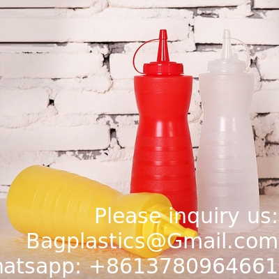 24oz Dessert Tools Condiment Sauce Bottle With Lids Plastic Squeeze Sauce Bottle Squirt Bottles for Liquids