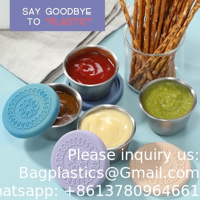2.5oz Metal Sauce Cups Stainless Steel Dipping Sauce Cups Salad Dressing Container Condiment Containers Portion Cup
