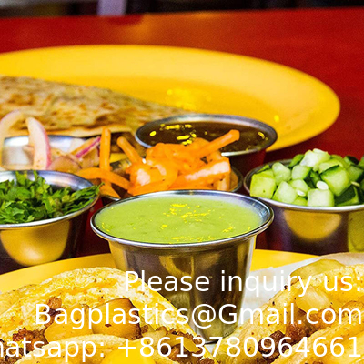 2.5oz Metal Sauce Cups Stainless Steel Dipping Sauce Cups Salad Dressing Container Condiment Containers Portion Cup