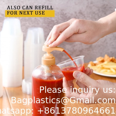 Portion Cups With Lids, Small Plastic Containers with Lids, Airtight Stackable Souffle Cups, Jello Shot Cups, Sauce