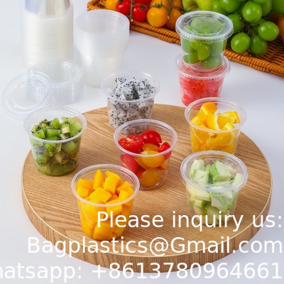 5.5 oz Portion Cups With Lids, Jello Shot Cups, Small Plastic Containers, Airtight and Stackable Souffle Cups