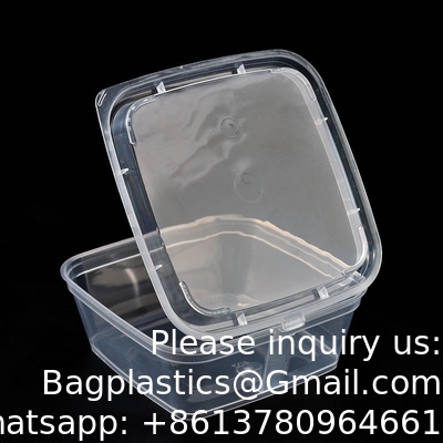 1oz 2oz 3oz 4oz Square Disposable Chili Sauce Cups Take Out PP Material Clear Plastic Portion Cup With Hinged Lid