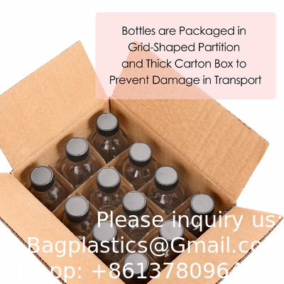 Small Clear Glass Bottles With Lids Boston Sample Bottles for Potion, Juice, Wellness, Ginger Shots, Whiskey, Liquids
