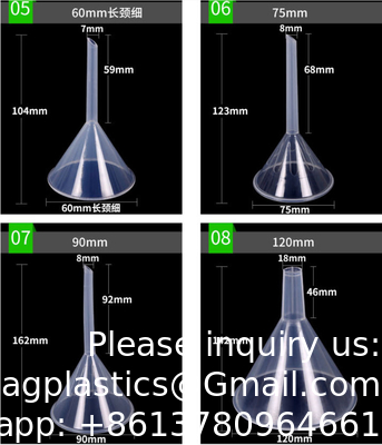 Factory Directly Laboratory Cheap Clear Plastic Funnel, Transparent PP Plastic Mini Perfume Dispensing Funnel