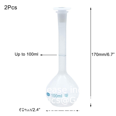 100ml Plastic Lab Volumetric Measuring Flasks with Snap Caps Measuring Flask Heatproof for Laboratory