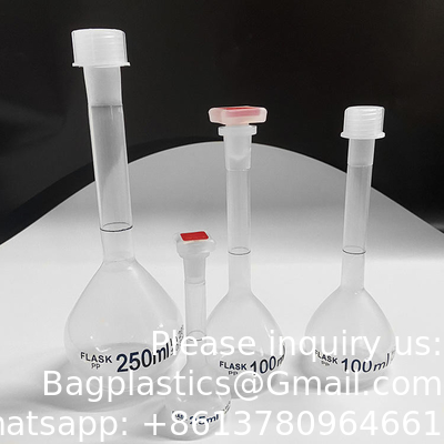 100ml Plastic Lab Volumetric Measuring Flasks with Snap Caps Measuring Flask Heatproof for Laboratory