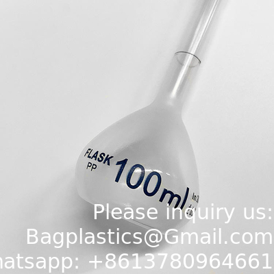 100ml Plastic Lab Volumetric Measuring Flasks with Snap Caps Measuring Flask Heatproof for Laboratory