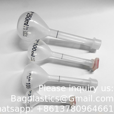 100ml Plastic Lab Volumetric Measuring Flasks with Snap Caps Measuring Flask Heatproof for Laboratory