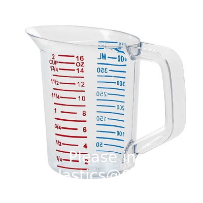 500ml Measuring Cups With Spout Transparent Plastic Graduated Measure Cups For Lab, Kitchen