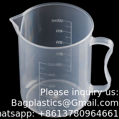 500ml Measuring Cups With Spout Transparent Plastic Graduated Measure Cups For Lab, Kitchen